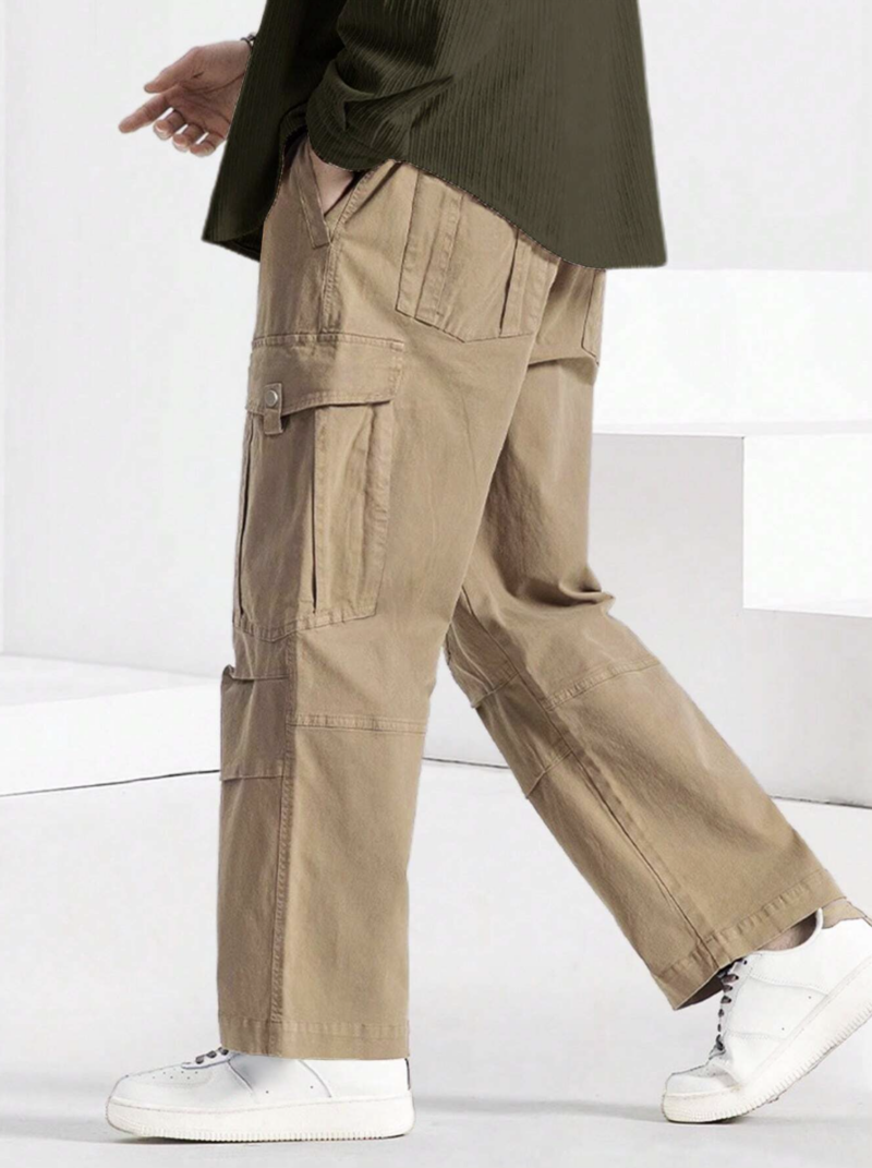 Joey Khaki Flap Pocket Cargo Pants - Image 9